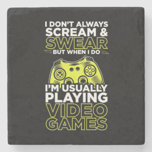 I Am Usually Playing Video Games Stone Coaster