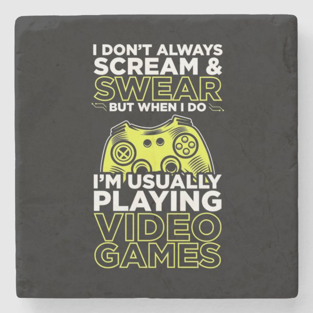 I Am Usually Playing Video Games Stone Coaster (Front)