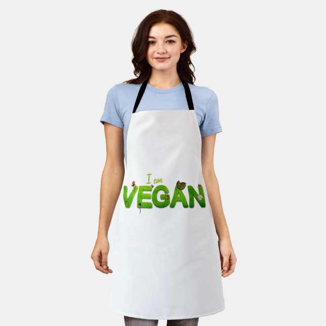 I am Vegan  Apron (Worn)