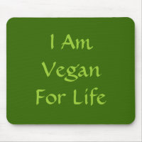 I Am Vegan For Life. Green. Slogan. Custom
