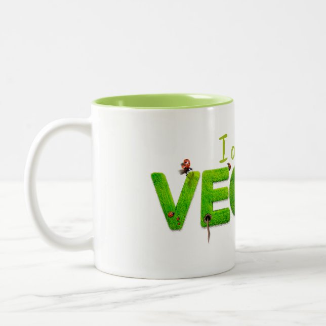 I am Vegan Golf Club Cover Two-Tone Coffee Mug (Left)