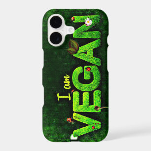 I Am Vegan Written With A Grassy Nature Texture