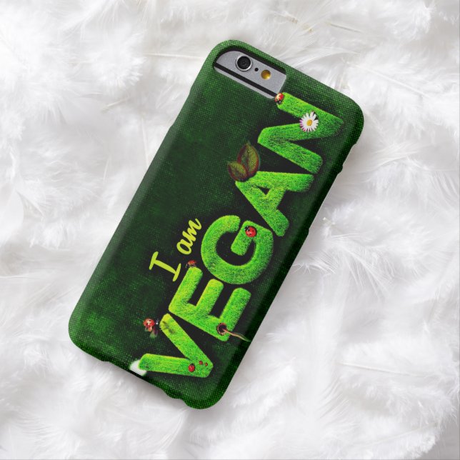I Am Vegan Written With A Grassy Nature Texture Case-Mate iPhone Case (In Situ)