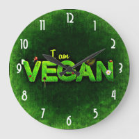 I Am Vegan Written With A Grassy Nature Texture