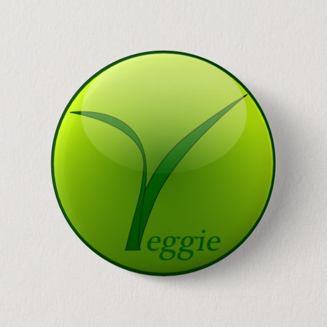 I am vegetarian 6 cm round badge (Front)