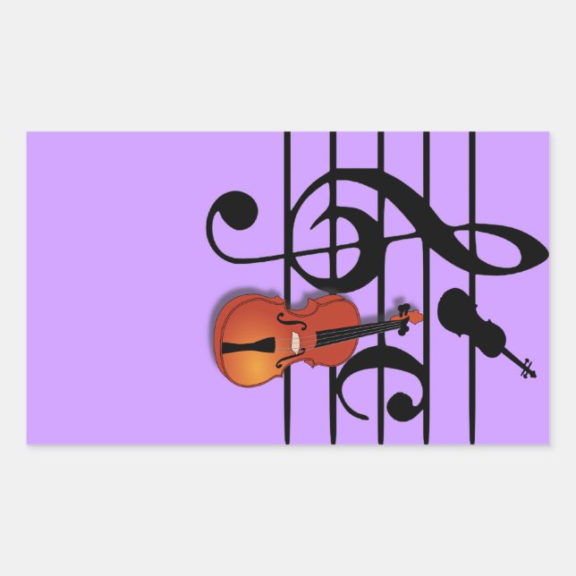 I Am Violin_ Rectangular Sticker (Front)
