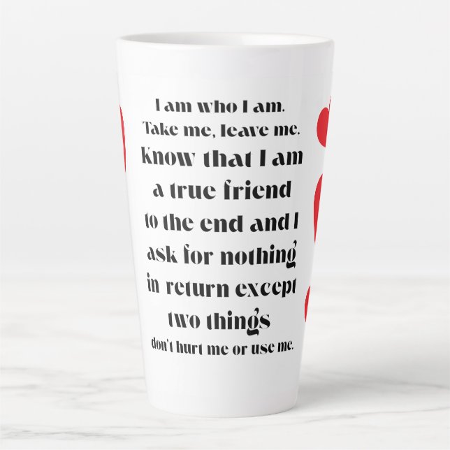 I Am Who I am collection. Latte Mug (Front)
