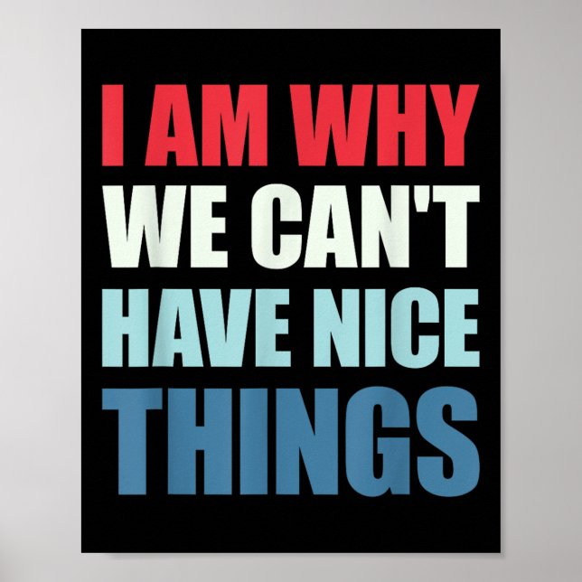 I Am Why We Can't Have Nice Things  Poster (Front)