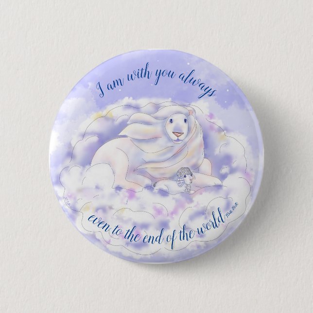 I Am With You Always Lion and Lamb | Button (Front)