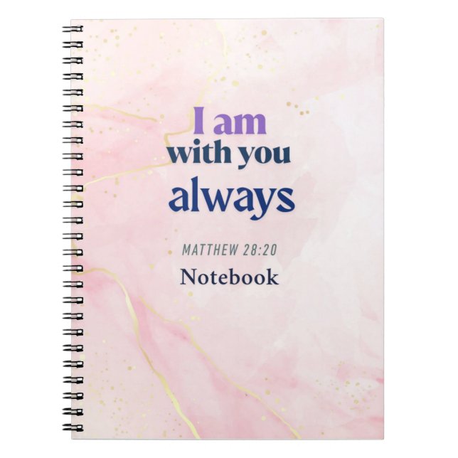I am with you always quote hint peach  notebook (Front)