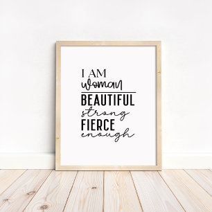 I am Woman - Boho Minimalist Motivational Poster