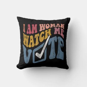 I Am Woman Watch Me Vote 2024 Blue Wave Vote Cushion