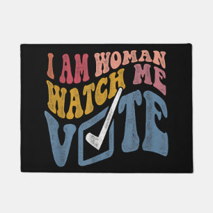 I Am Woman Watch Me Vote 2024 Blue Wave Vote Doormat