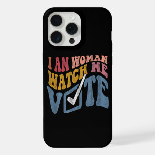 I Am Woman Watch Me Vote 2024 Blue Wave Vote iPhone 15 Pro Max Case