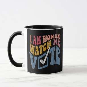 I Am Woman Watch Me Vote 2024 Blue Wave Vote Mug