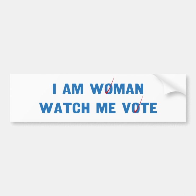 I Am Woman Watch Me Vote Vote 2024 Wave Vote Bumper Sticker (Front)