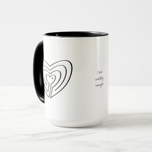I am Worthy Enough Labyrinth Heart Mug (Front Left)