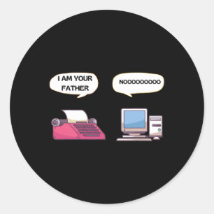 I Am Your Father Computer Funny Gamer Geek Nerd Classic Round Sticker