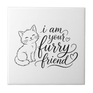 I Am Your Furry Friend Cute Pet Design Ceramic Tile