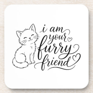 I Am Your Furry Friend Cute Pet Design Coaster