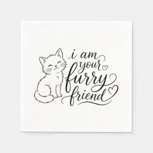 I Am Your Furry Friend Cute Pet Design Napkin