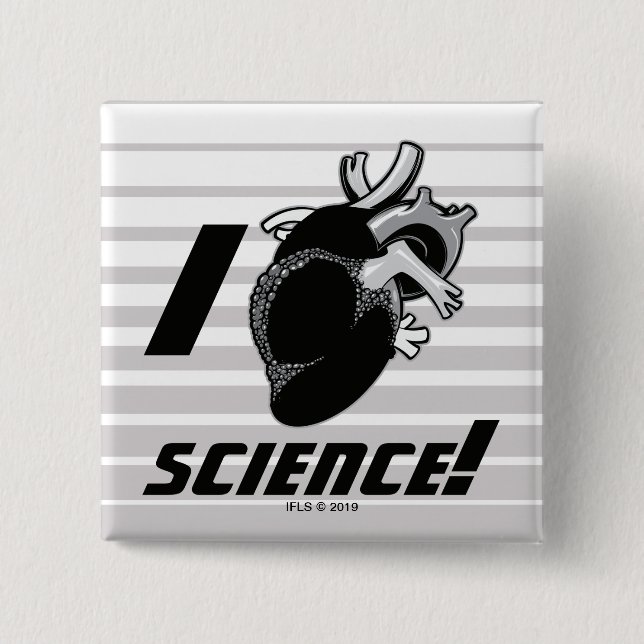 I (Anatomical Heart) Science 15 Cm Square Badge (Front)