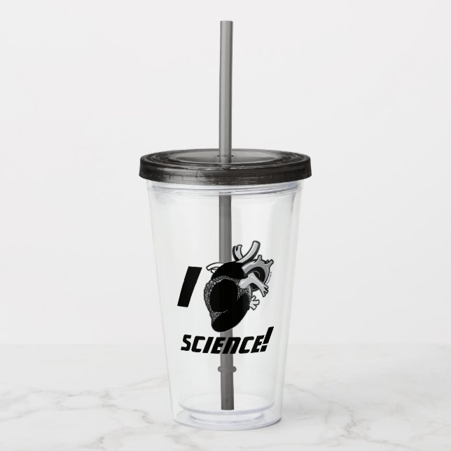 I (Anatomical Heart) Science Acrylic Tumbler (Front)