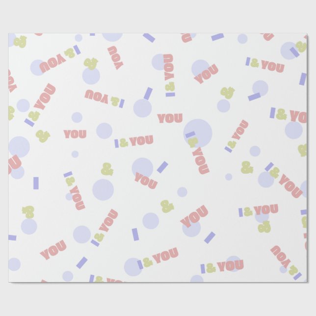 I and You Personalised Gift Wrap - Romantic Pastel (Flat)