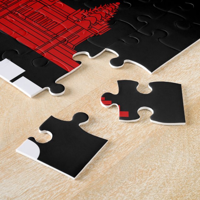 I Angkor (Heart) Cambodia (Kampuchea) Khmer Script Jigsaw Puzzle (Side)