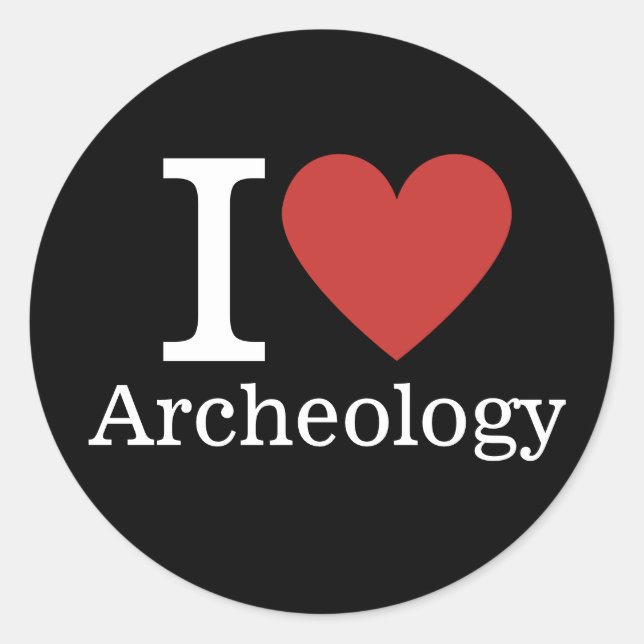 I ❤️ Archaeology for Students/Faculty CUSTOM Classic Round Sticker (Front)