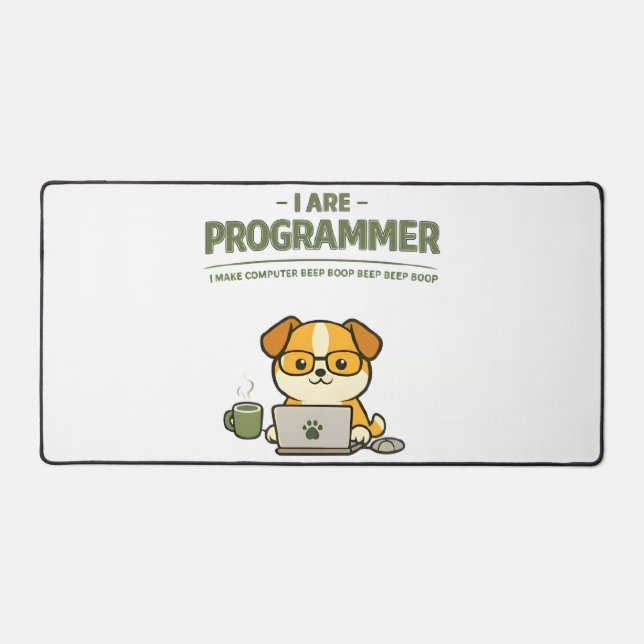 I Are Programmer Beep Boop Funny Desk Mat (Front)