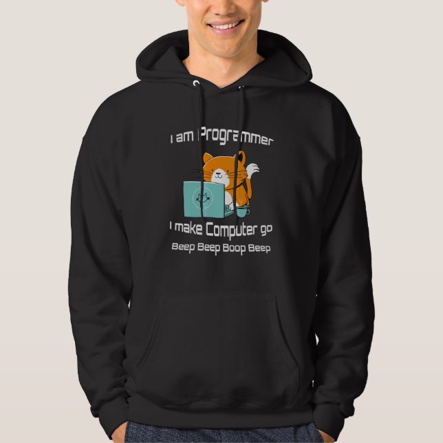 I are Programmer  Cat Gamer PC Video Games Hoodie (Front)
