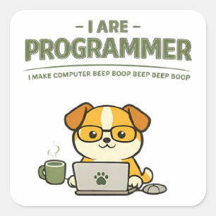 I Are Programmer Funny Classic Round Sticker