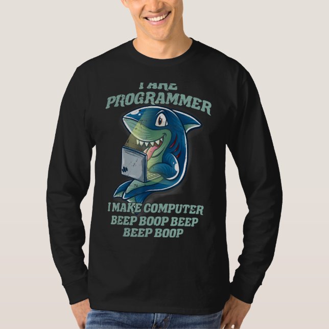 I Are Programmer Introvert It Nerd Shark Software  T-Shirt (Front)