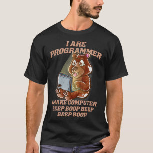 I Are Programmer Introvert Nerd Grizzly Bear IT Ne T-Shirt