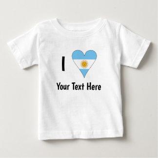 I (Argentine Flag Heart LOVE) Your Text Baby T-Shirt