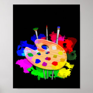 I Arted Funny Artist Palette Brushes  Poster