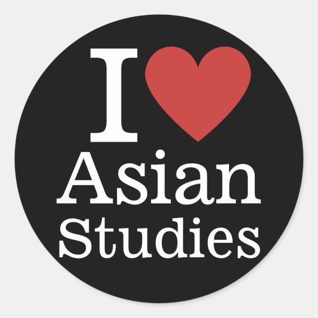 I ❤️ Asian Studies for Students/Faculty CUSTOM Classic Round Sticker (Front)