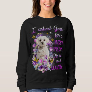 I Asked God For A Best Friend He Sent Me My Maltes Sweatshirt