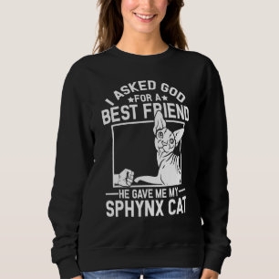 I Asked God For A Best Friend Sphynx Cat Mom Sweatshirt
