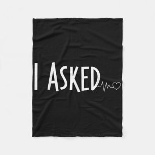 I Asked Groomsmen Proposal Couple Matching Engagem Fleece Blanket