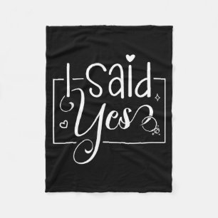 I Asked I Said Yes Engagement Reveal Announcement  Fleece Blanket