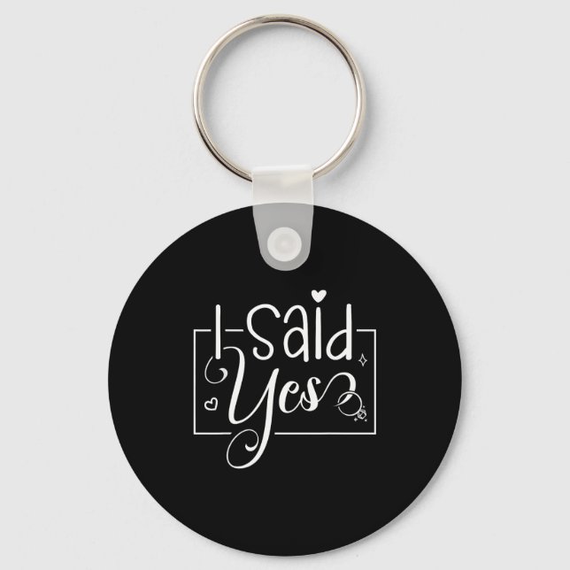 I Asked I Said Yes Engagement Reveal Announcement  Key Ring (Front)