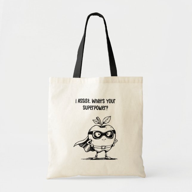 I Assist Superpower Classroom Support Hero Tote Bag (Front)