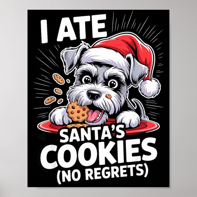 I Ate Santas Cookies Puppy Funny Christmas Mini Sc Poster (Front)