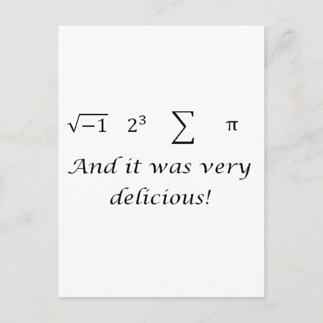 I ate some pie math shirt postcard (Front)