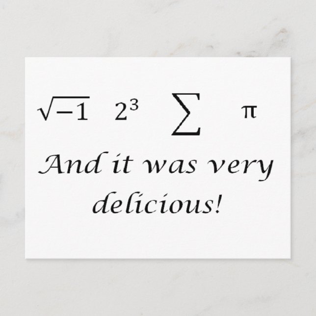 I ate some pie math shirt postcard (Front)