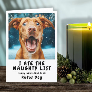 I Ate The Naughty List Dog Christmas Photo Holiday Card