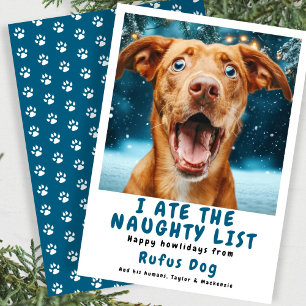 I Ate The Naughty List Dog Christmas Photo Holiday Card