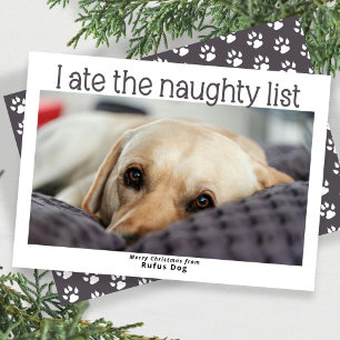 I Ate The Naughty List Dog Christmas Photo Holiday Card